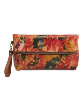 PATRICIA NASH Leather Valerie Foldover Wristlet Pouch